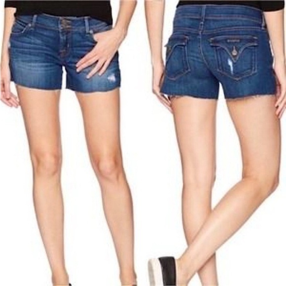 Hudson Jeans Croxley Mid Thigh Short with Raw Hem